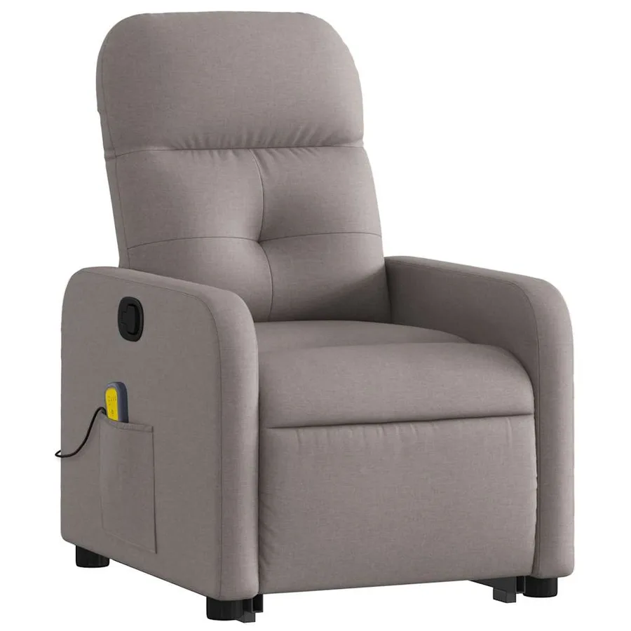 Fauteuil inclinable de massage Taupe Tissu - 4