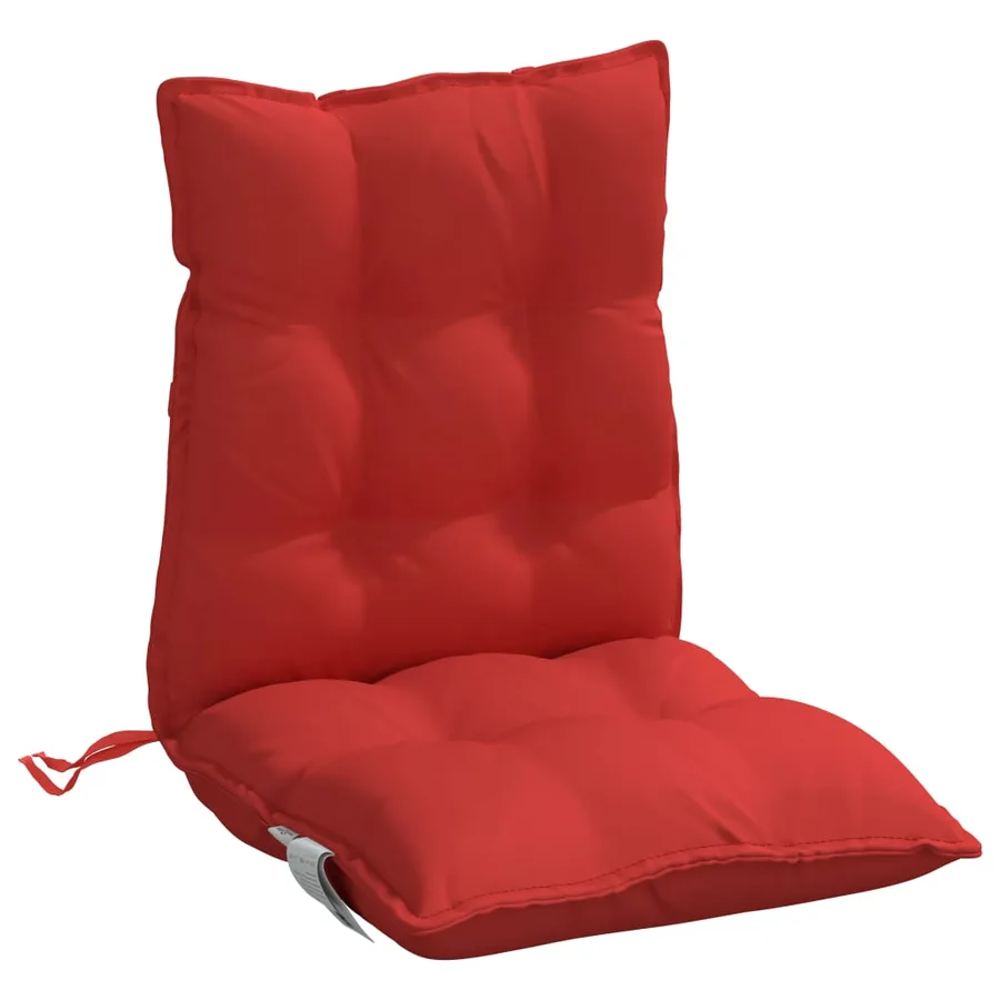 Coussins de chaise à dossier bas lot de 6 rouge tissu oxford - 5