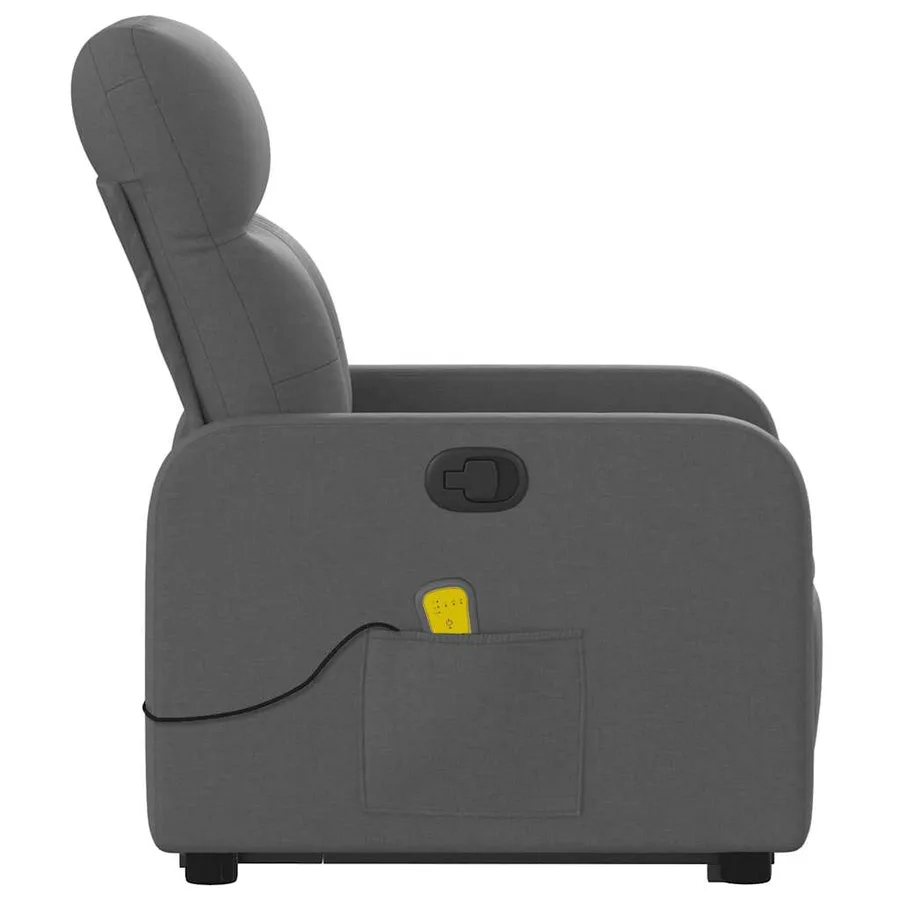 Fauteuil de massage inclinable Gris foncé Tissu - 10