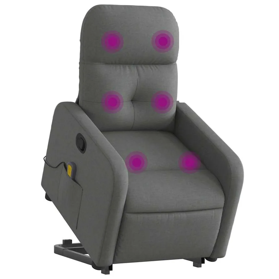 Fauteuil de massage inclinable Gris foncé Tissu - 3