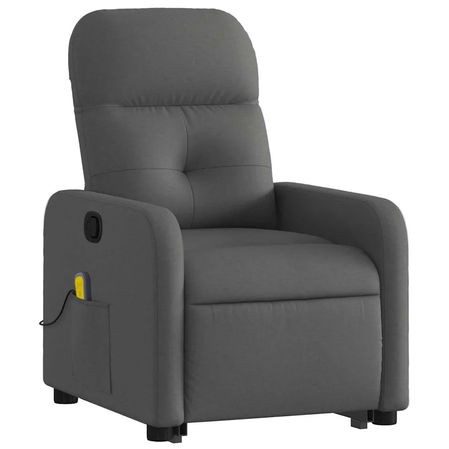 Fauteuil de massage inclinable Gris foncé Tissu - 4