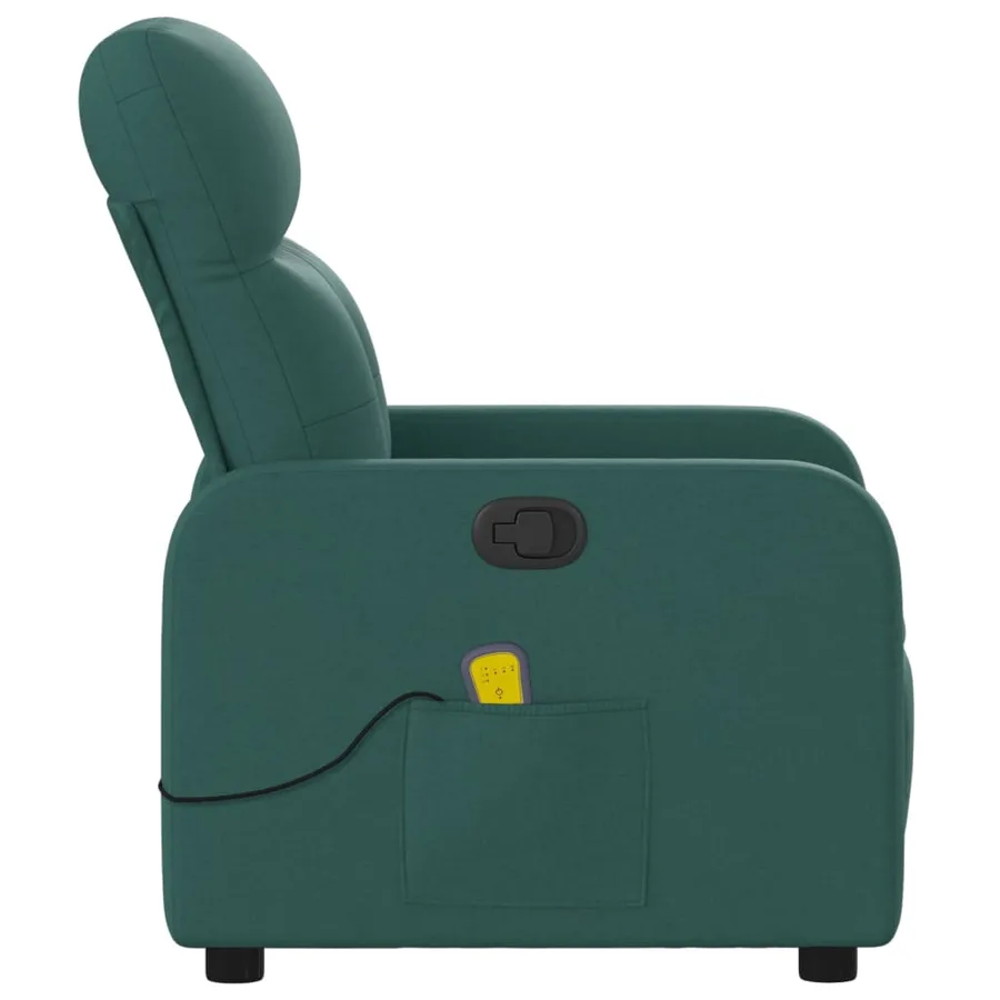 Fauteuil de massage inclinable Vert foncé Tissu - 8