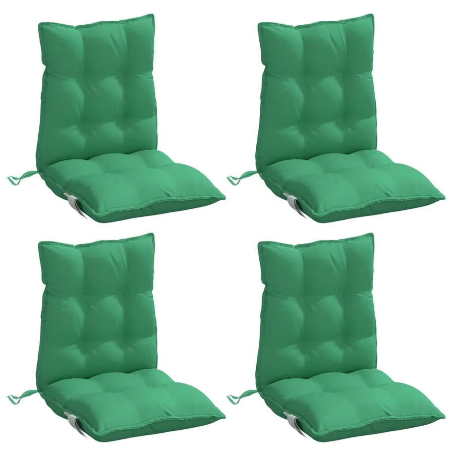 Coussins de chaise à dossier bas lot de 4 vert tissu oxford - 3