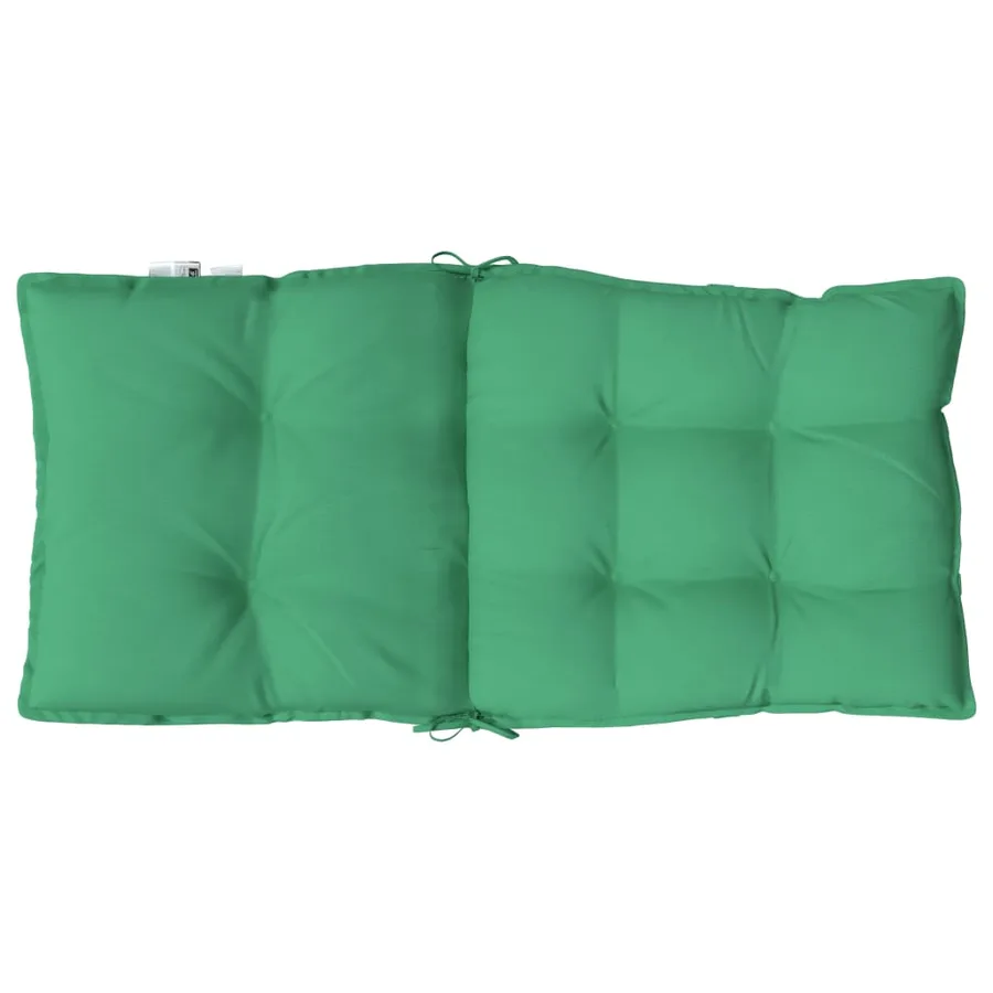 Coussins de chaise à dossier bas lot de 4 vert tissu oxford - 7