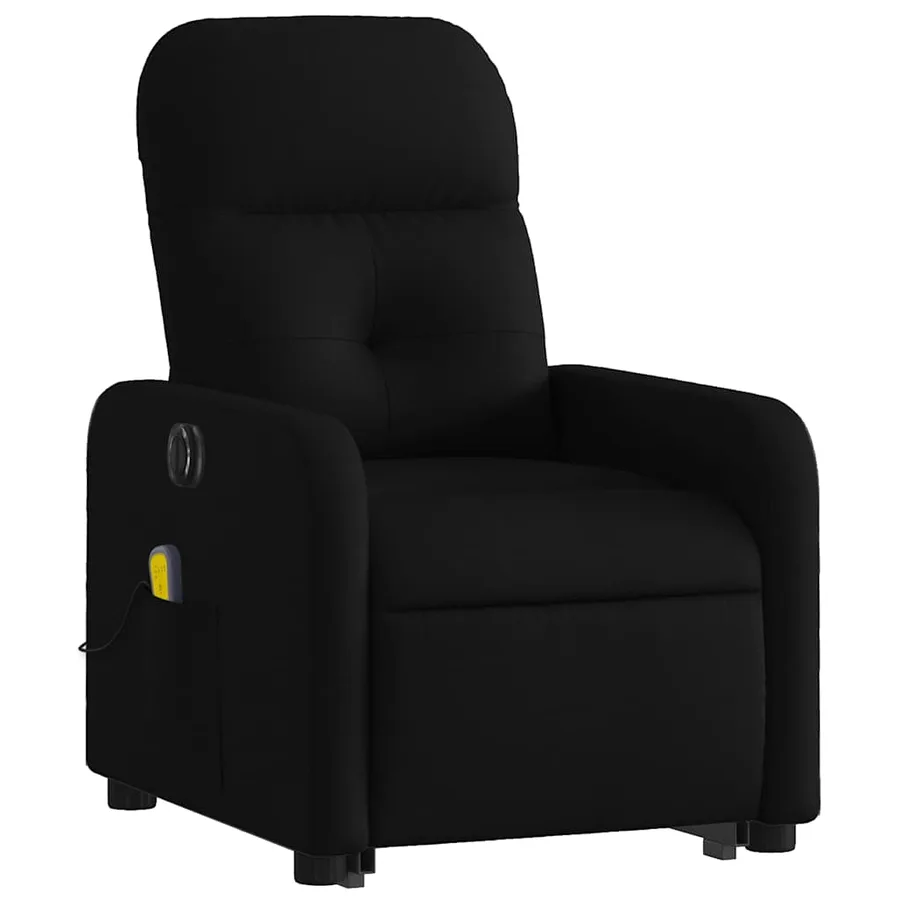 Fauteuil inclinable de massage électrique Noir Tissu - 4