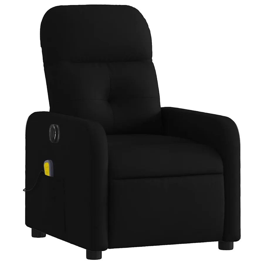 Fauteuil de massage inclinable électrique Noir Tissu - 4