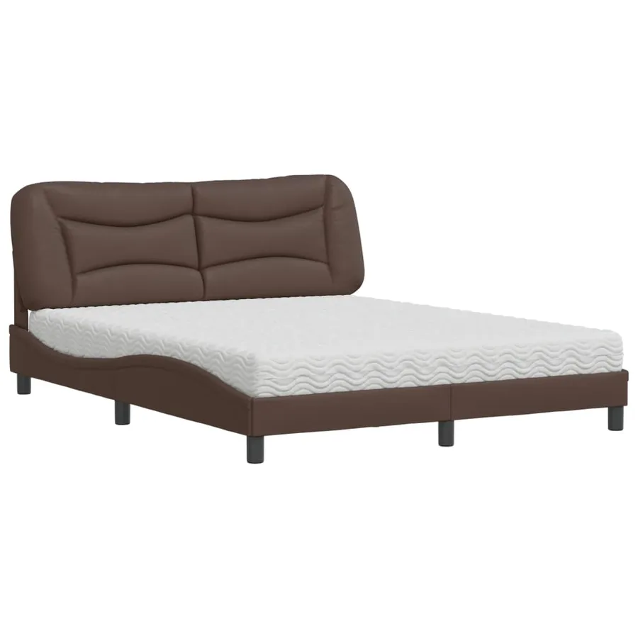 Lit avec matelas Hvar marron 160x200 cm similicuir - 2