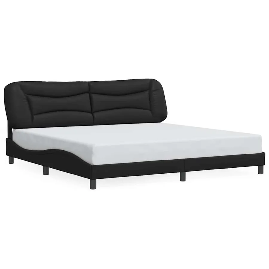 Cadre de lit sans matelas Hvar noir 200x200 cm similicuir - 2