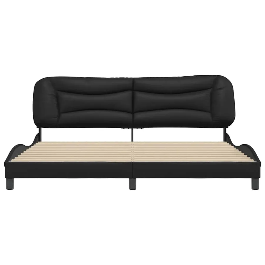 Cadre de lit sans matelas Hvar noir 200x200 cm similicuir - 4