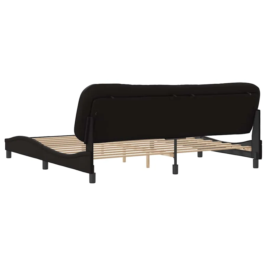 Cadre de lit sans matelas Hvar noir 200x200 cm similicuir - 6