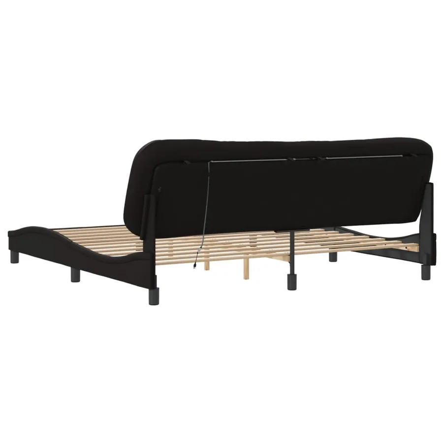 Cadre de lit avec LED sans matelas Hvar noir 200x200 cm - 10