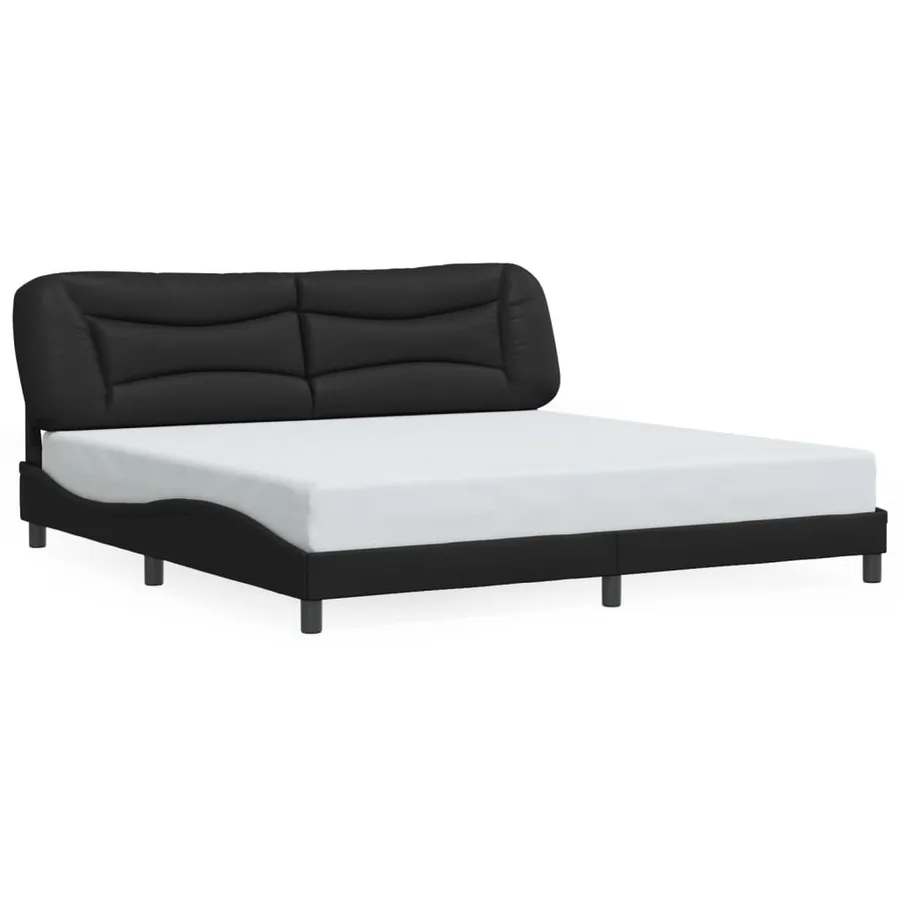 Cadre de lit avec LED sans matelas Hvar noir 200x200 cm - 5
