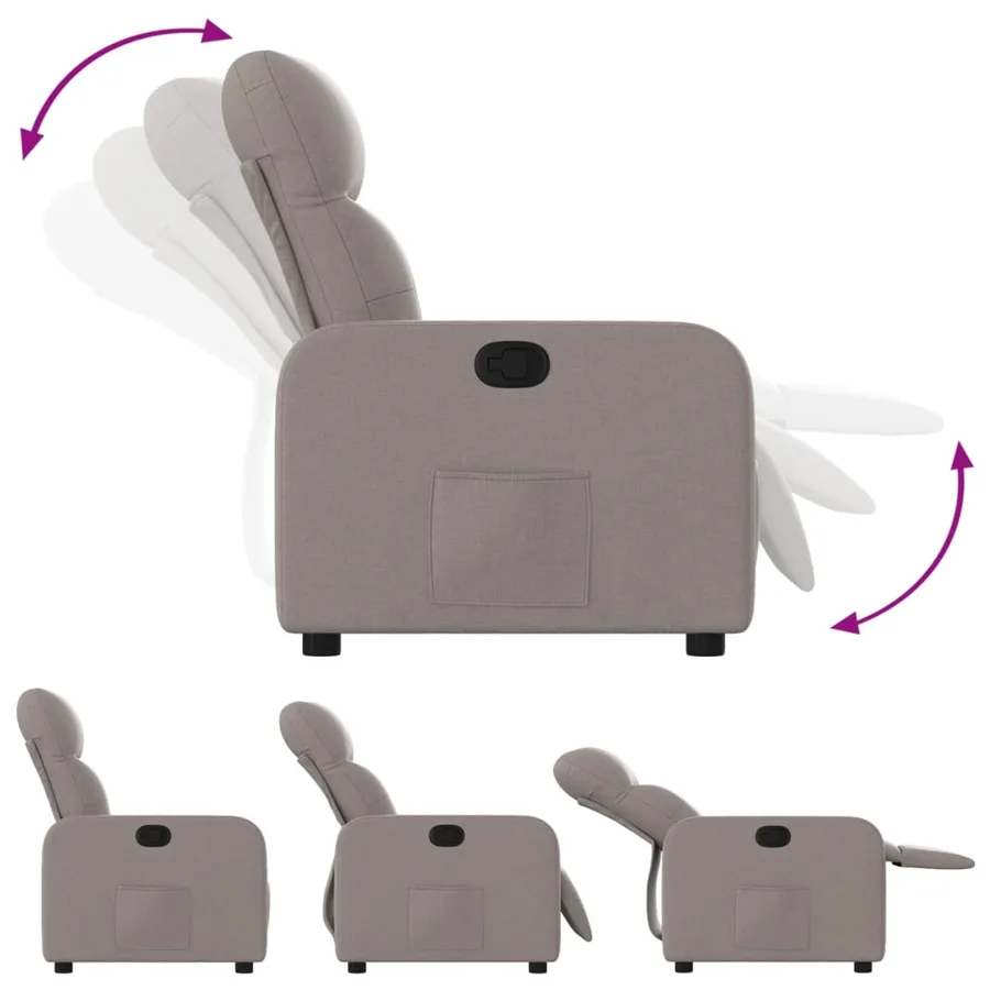 Fauteuil inclinable Taupe Tissu - 4