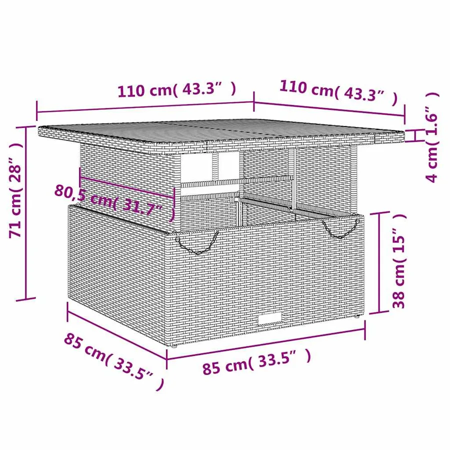 Ensemble à manger de jardin et coussins 2 pcs gris rotin - 10