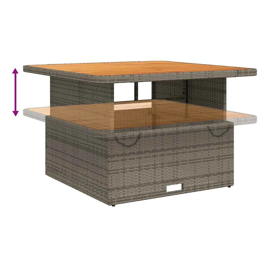 Ensemble à manger de jardin et coussins 2 pcs gris rotin - 7