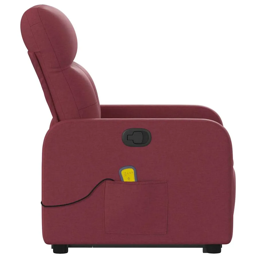 Fauteuil inclinable de massage Rouge bordeaux Tissu - 10