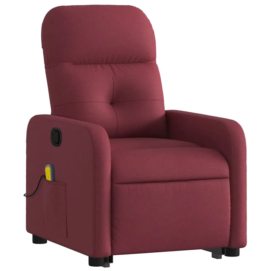 Fauteuil inclinable de massage Rouge bordeaux Tissu - 4