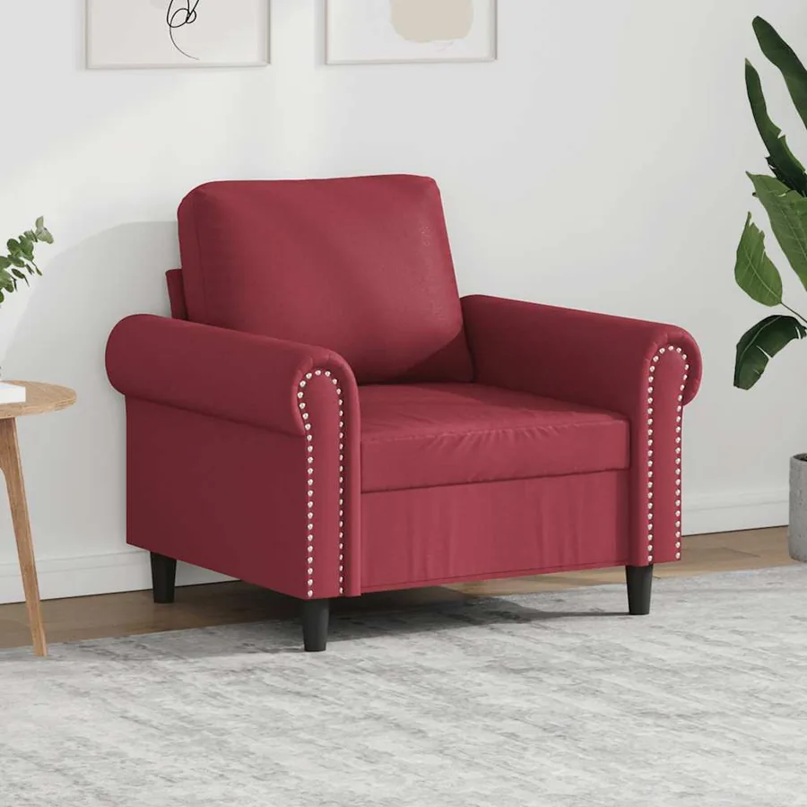 Fauteuil Rouge bordeaux 60 cm Similicuir
