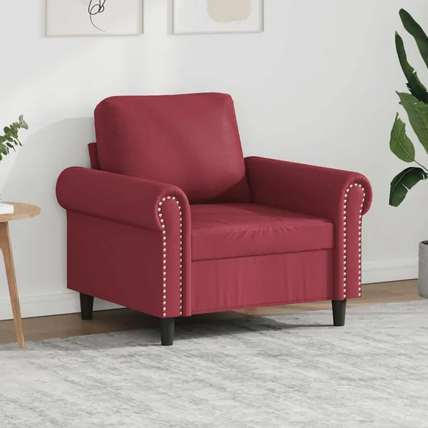 Fauteuil Rouge bordeaux 60 cm Similicuir
