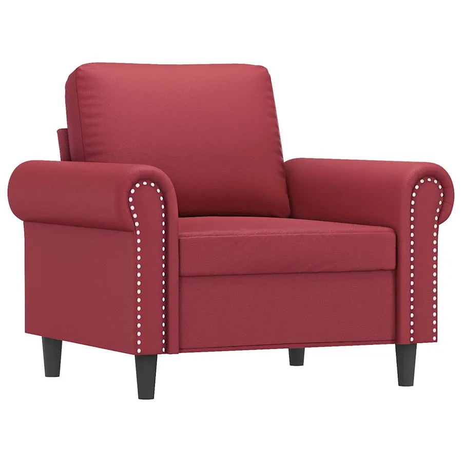 Fauteuil Rouge bordeaux 60 cm Similicuir - 2