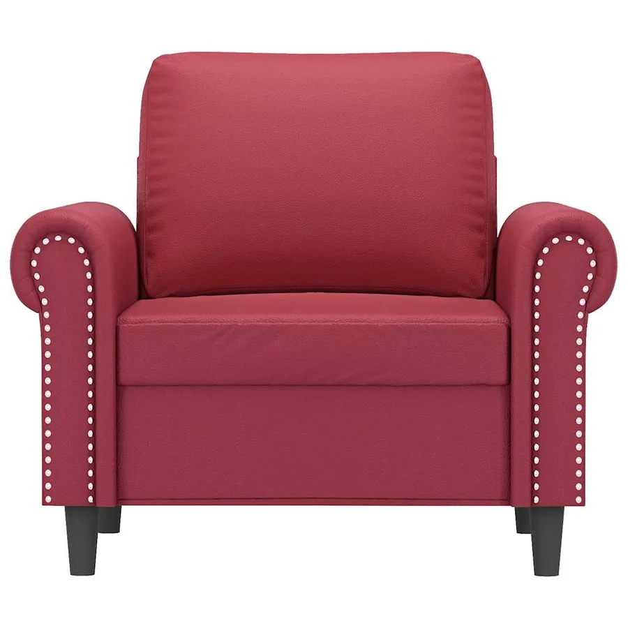 Fauteuil Rouge bordeaux 60 cm Similicuir - 4