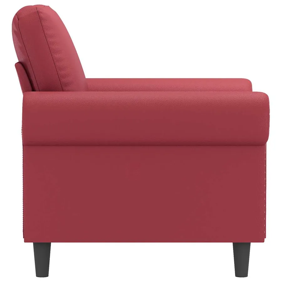 Fauteuil Rouge bordeaux 60 cm Similicuir - 5