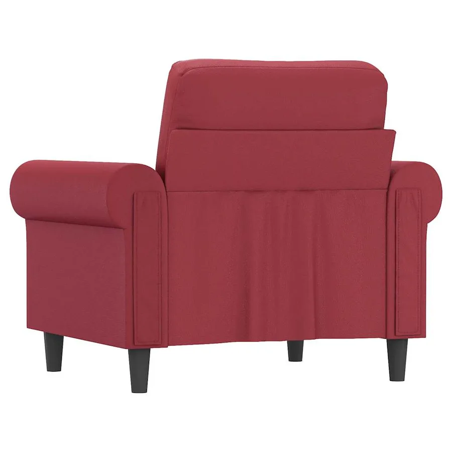 Fauteuil Rouge bordeaux 60 cm Similicuir - 6