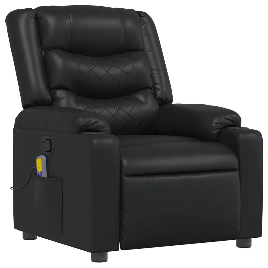 Fauteuil de massage inclinable Noir Similicuir - 3