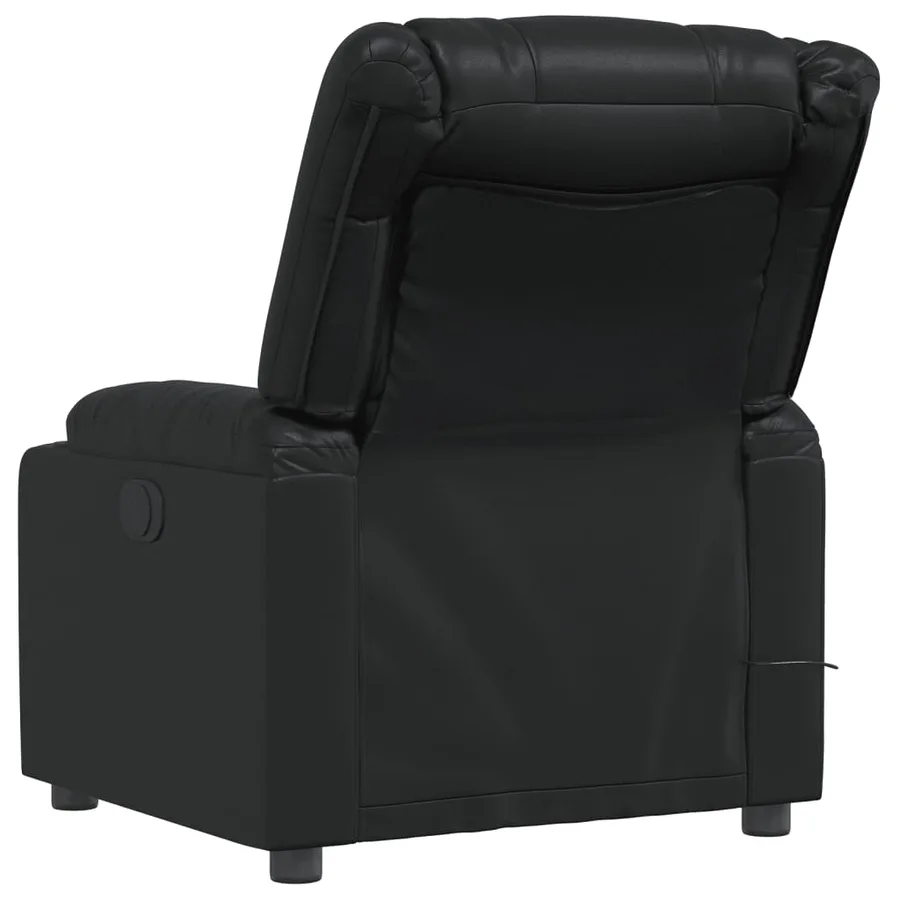 Fauteuil de massage inclinable Noir Similicuir - 4