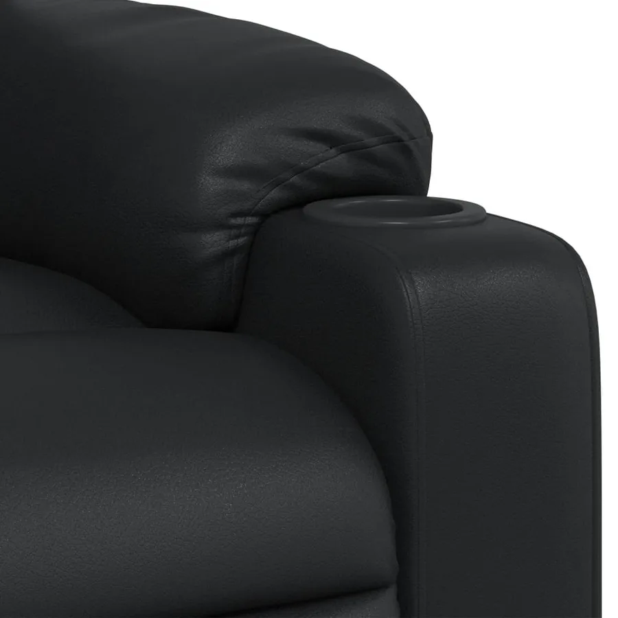 Fauteuil de massage inclinable Noir Similicuir - 9