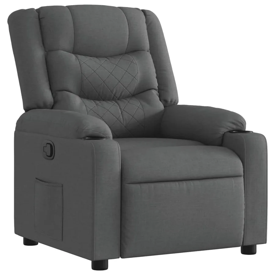 Fauteuil inclinable Gris foncé Tissu - 2