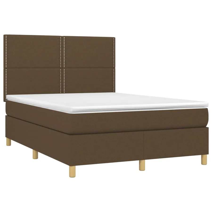 Sommier à lattes de lit avec matelas Marron foncé 140x190 cm - 3