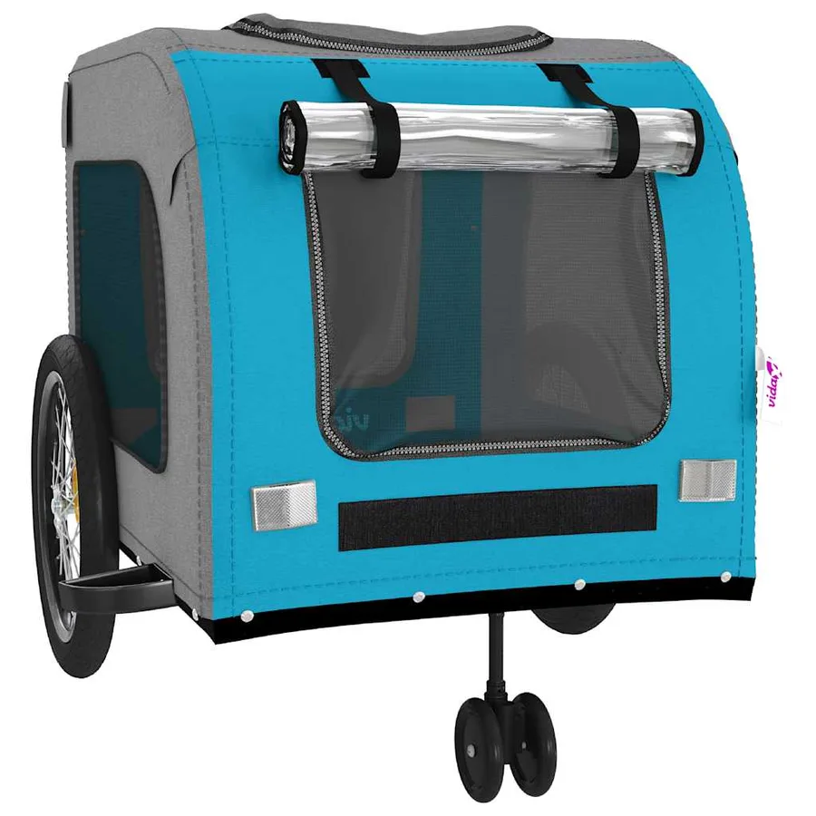 Remorque de vélo pour animaux de compagnie bleu et gris - 5