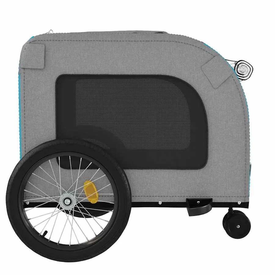 Remorque de vélo pour animaux de compagnie bleu et gris - 7