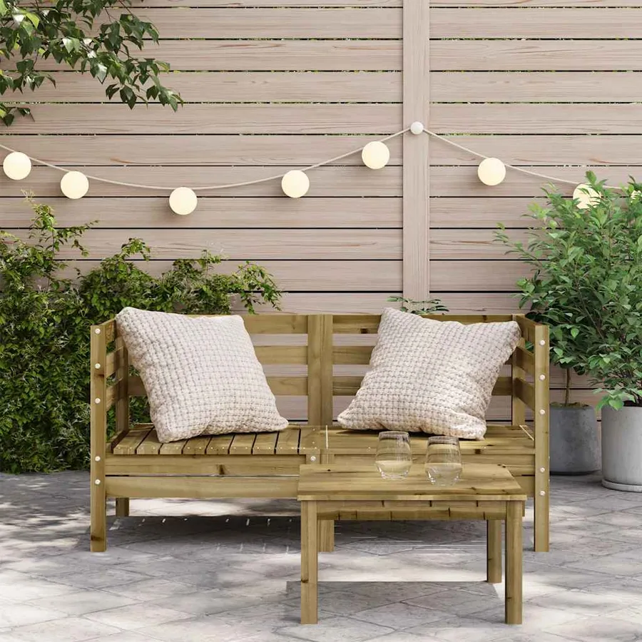 Canapés d'angle de jardin 2 pcs bois de pin imprégné - 3