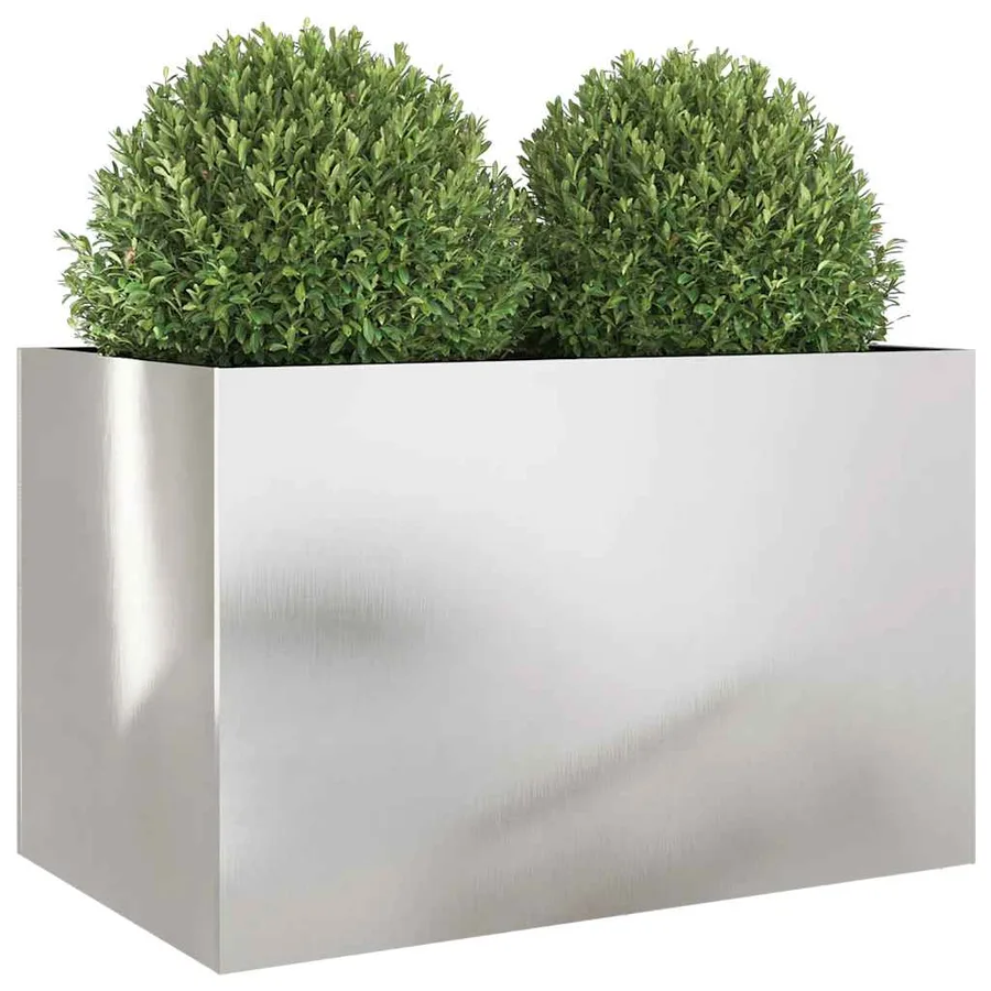 Jardinière argenté 62x40x39 cm acier inoxydable - 4