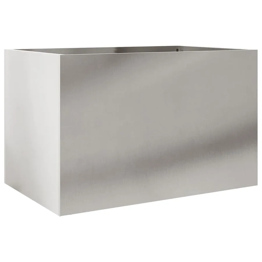 Jardinière argenté 62x40x39 cm acier inoxydable - 7