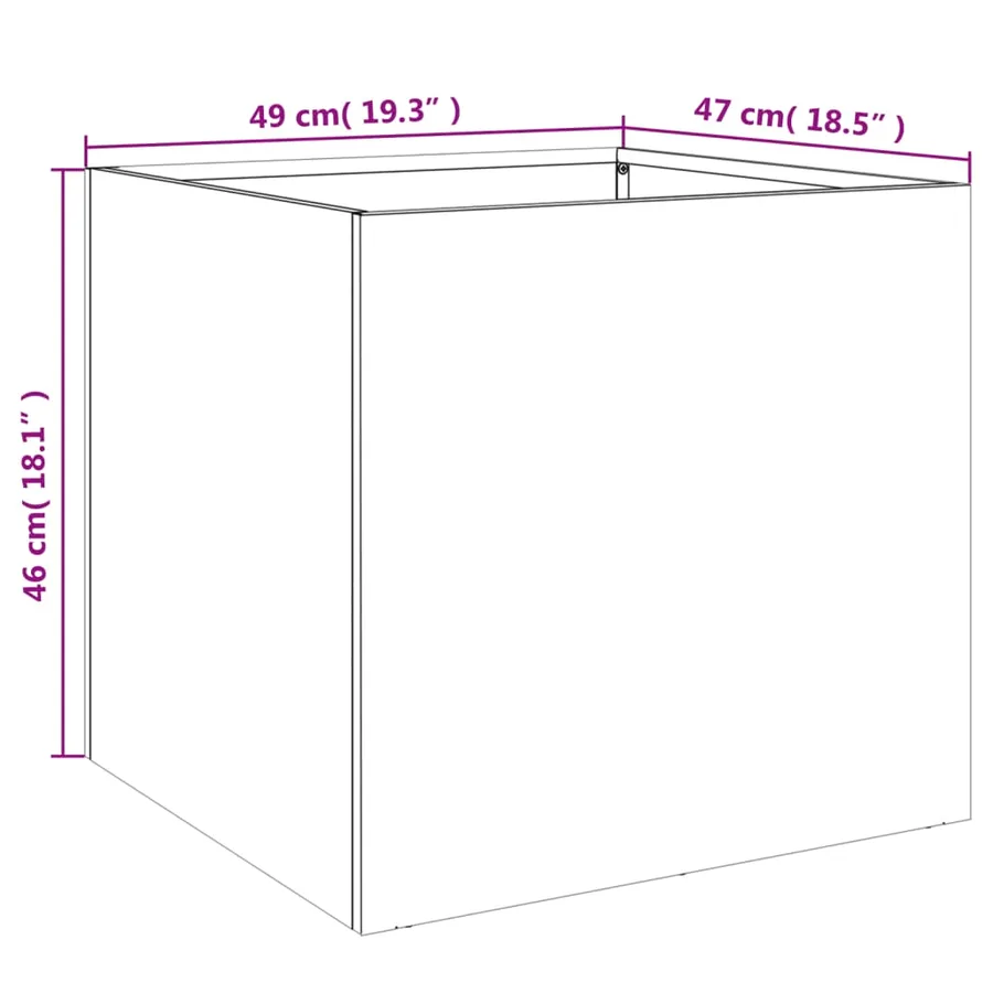 Jardinière vert olive 49x47x46 cm acier - 11