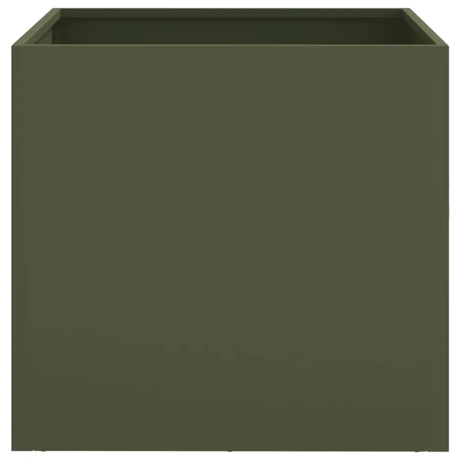 Jardinière vert olive 49x47x46 cm acier - 5