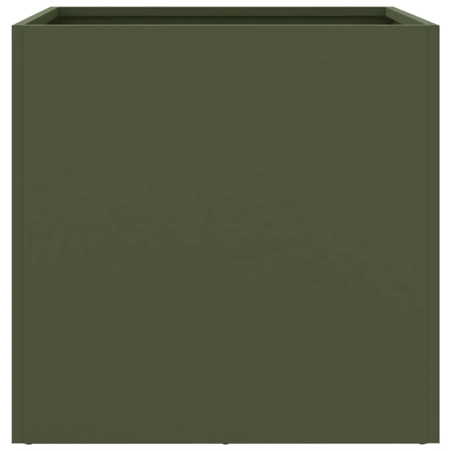 Jardinière vert olive 49x47x46 cm acier - 6