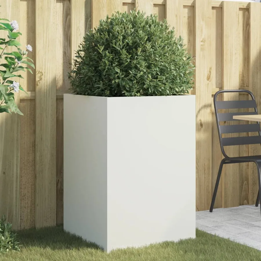 Jardinière blanc 52x48x75 cm acier