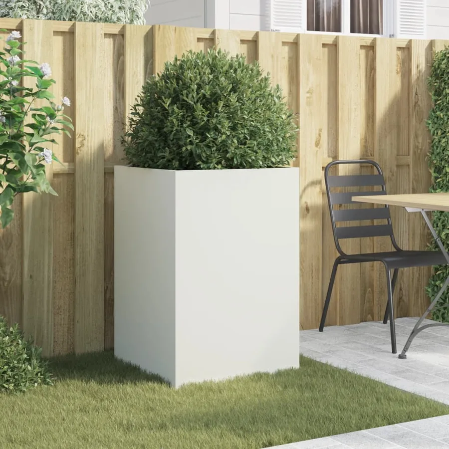 Jardinière blanc 52x48x75 cm acier - 3