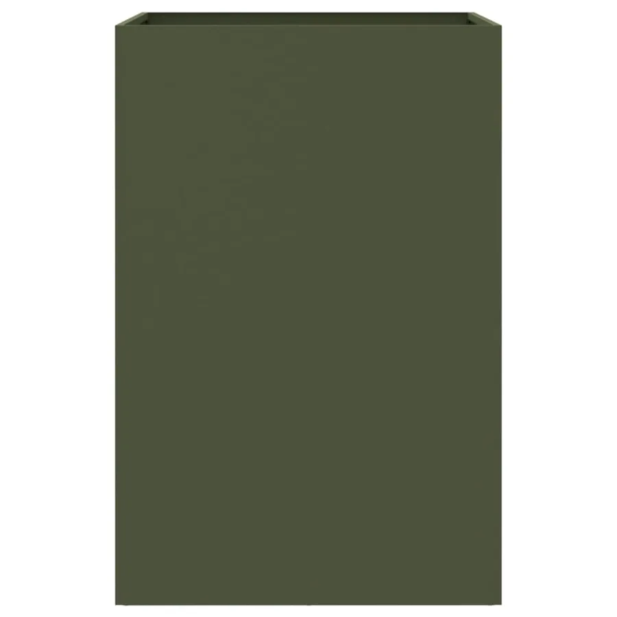 Jardinière vert olive 52x48x75 cm acier - 6