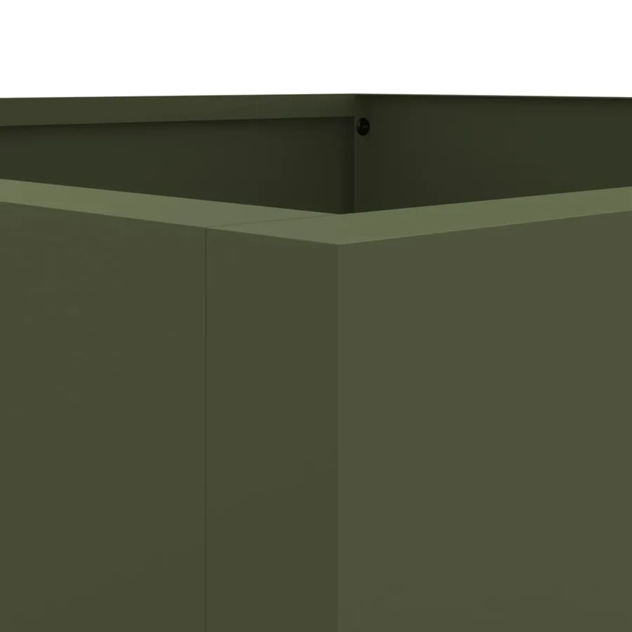 Jardinière vert olive 52x48x75 cm acier - 8