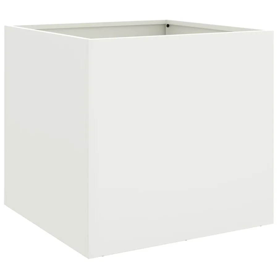 Jardinières 2 pcs blanc 42x40x39 cm acier - 4