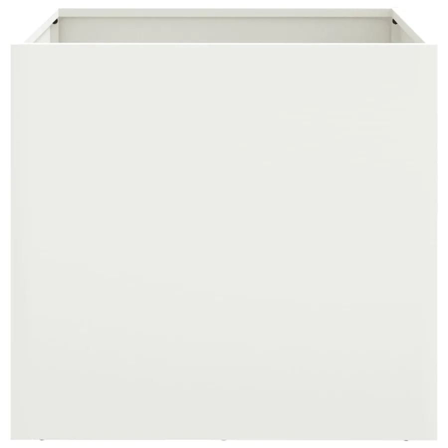 Jardinières 2 pcs blanc 42x40x39 cm acier - 5