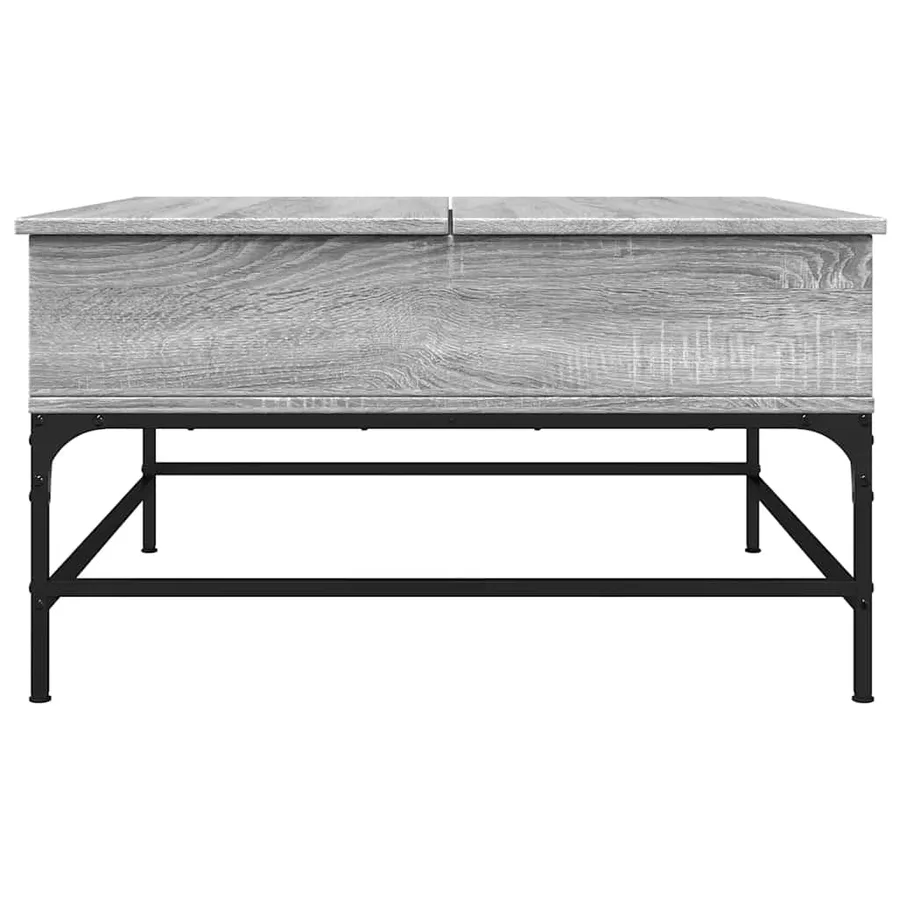 Table basse sonoma gris 80x80x45 cm bois d'ingénierie et métal - 5