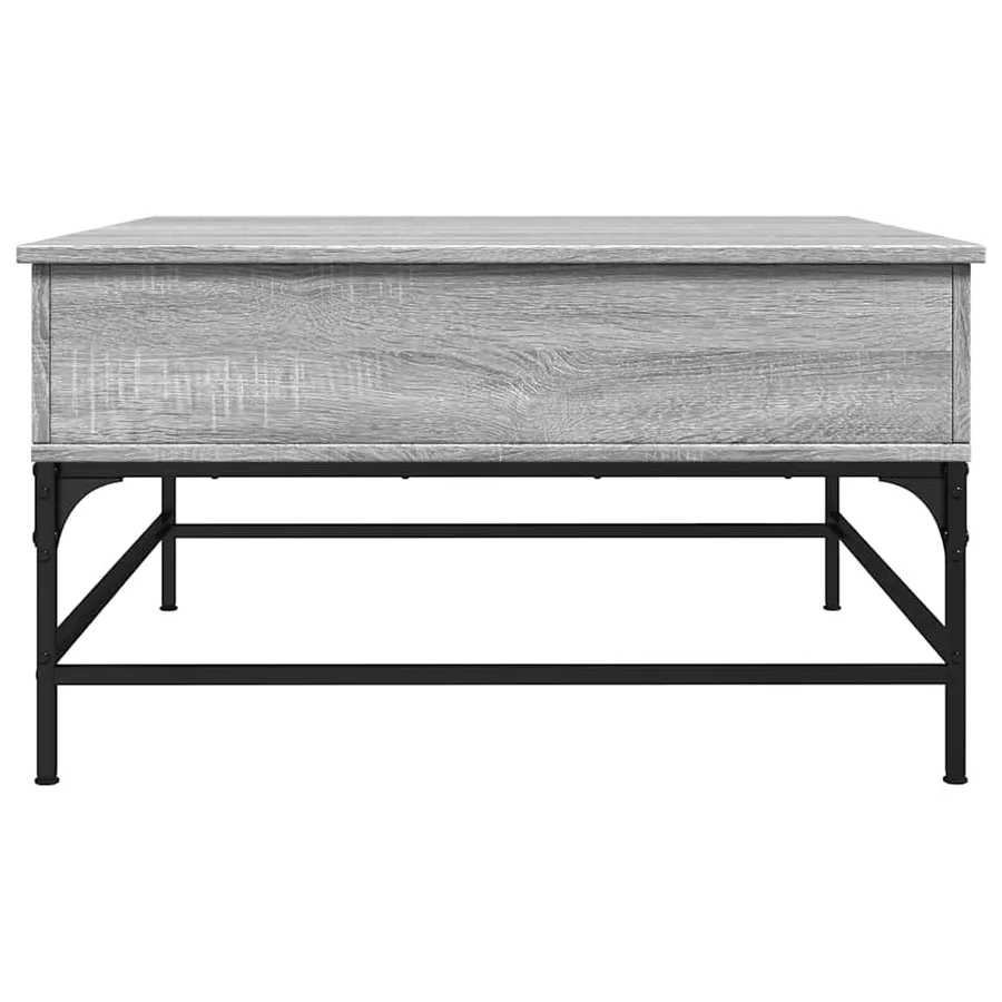 Table basse sonoma gris 80x80x45 cm bois d'ingénierie et métal - 6