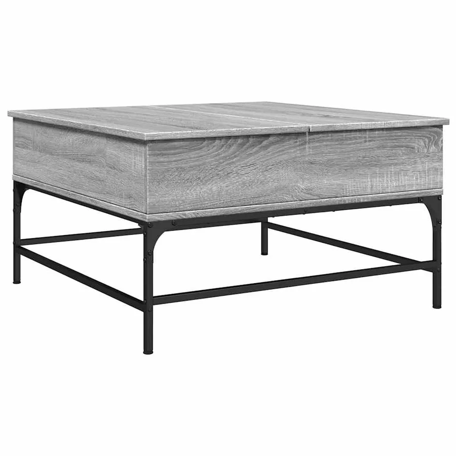 Table basse sonoma gris 80x80x45 cm bois d'ingénierie et métal - 7