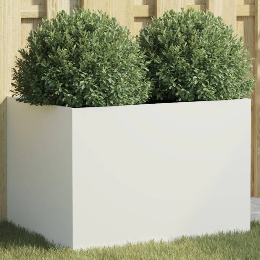 Jardinière blanc 62x47x46 cm acier